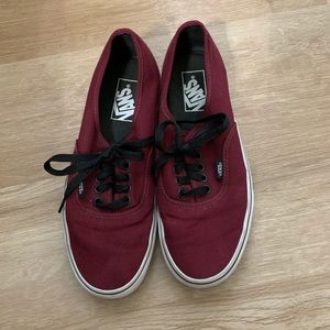 Vans Maroon Authentic Lace Up Skate Shoes